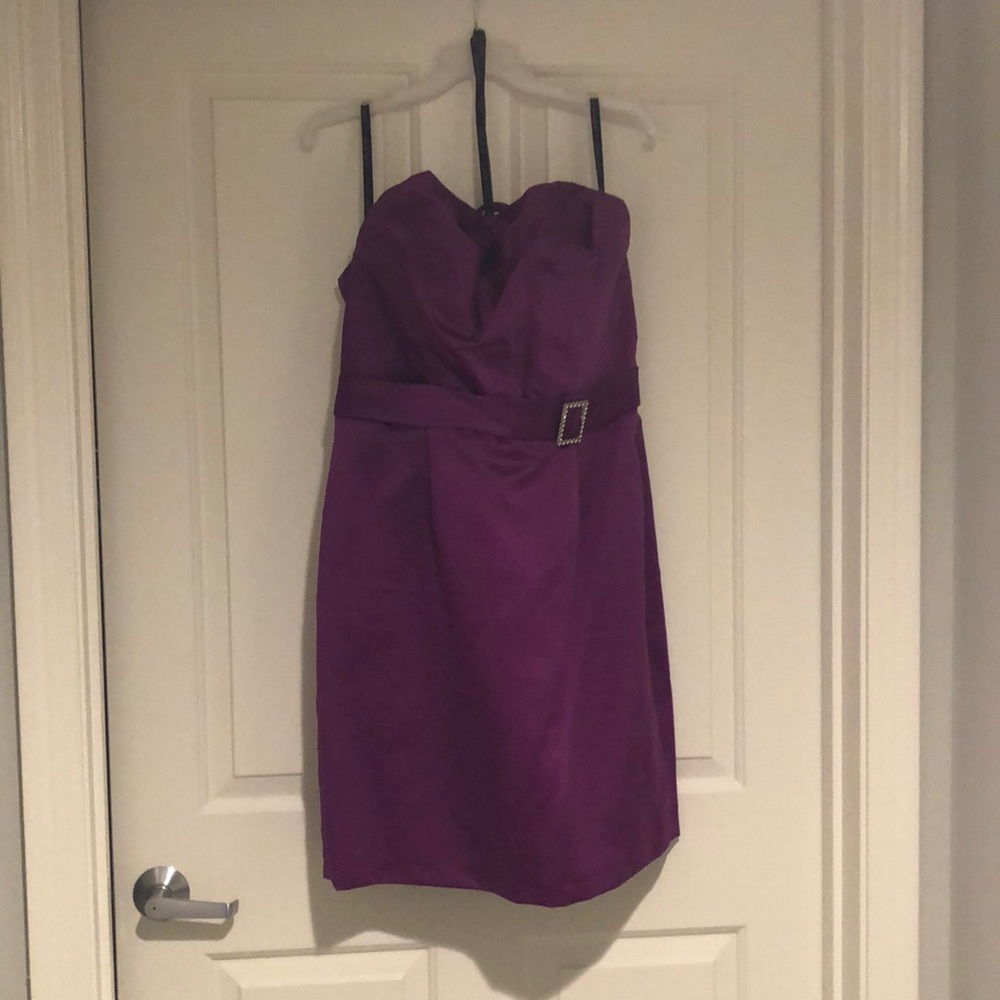 *DONATED* - Alfred Angelo Strapless Cocktail Dress, 7129, Fuchsia (“Violet”), 16